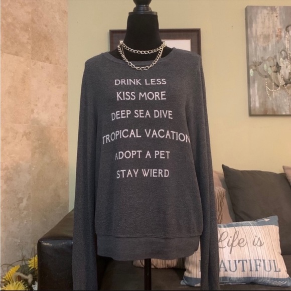 WILDFOX New Years Resolutions Statement Sweatshirt NWT, M - Picture 5 of 6